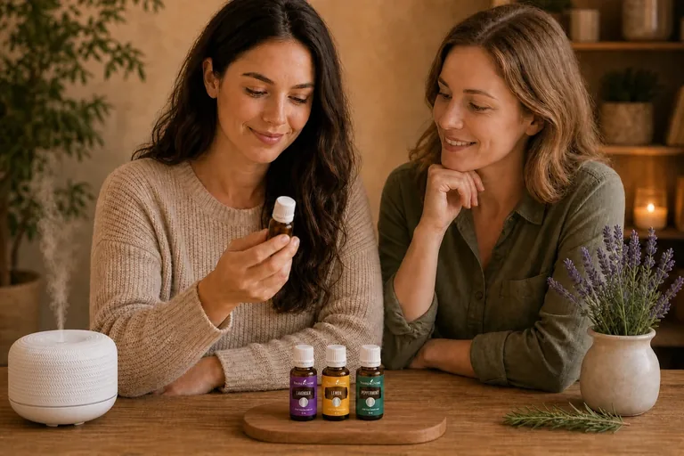 Persönliche Beratung mit Young Living Macaron Diffusor und ätherischen Ölen