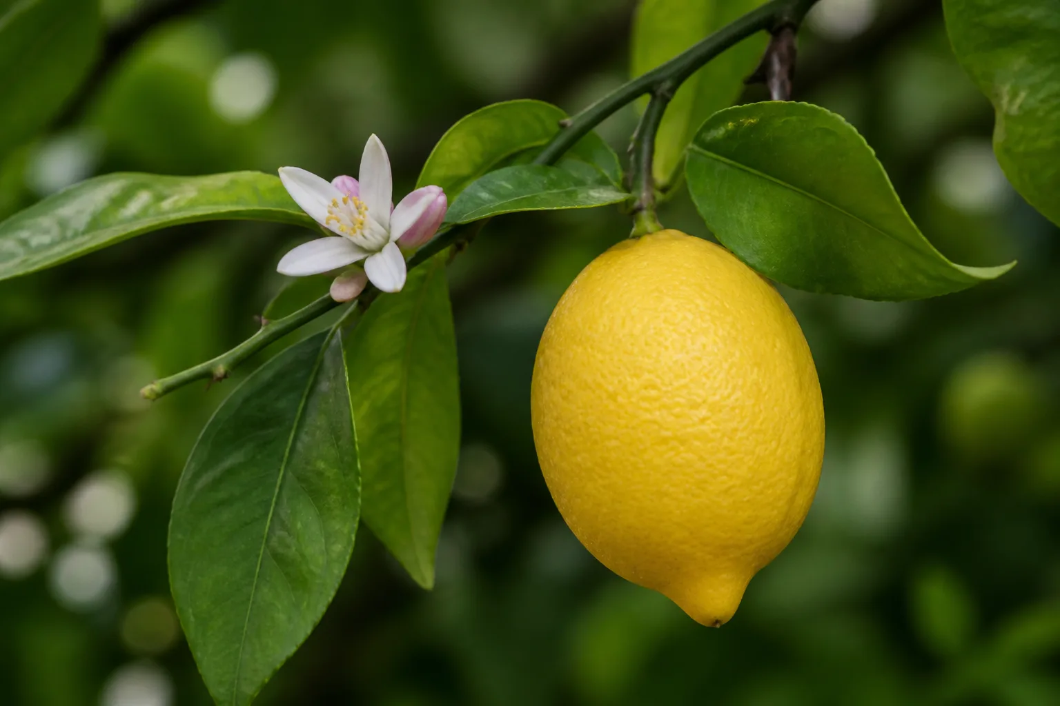 Redaktionelle botanische Darstellung einer gelbreifen Citrus-limon-Frucht