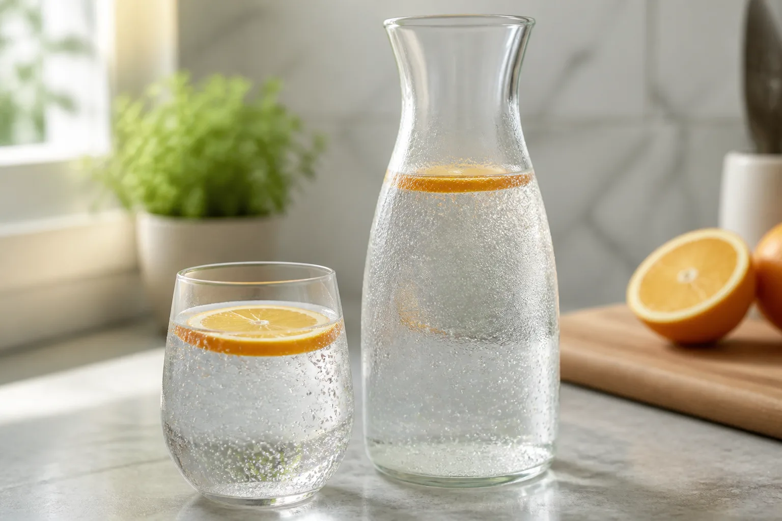 Orangen-Sprudel mit Orange+